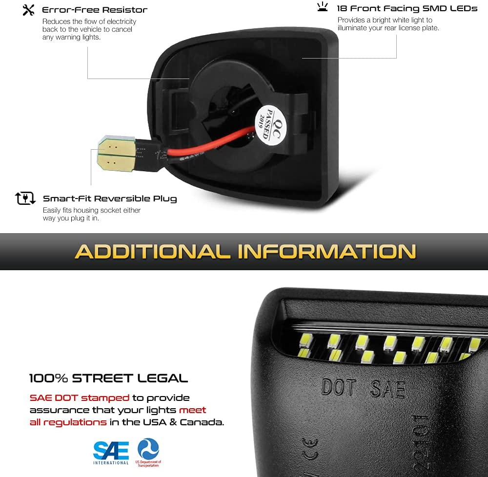 Super Bright LED License Plate Light Kit (2-pack)